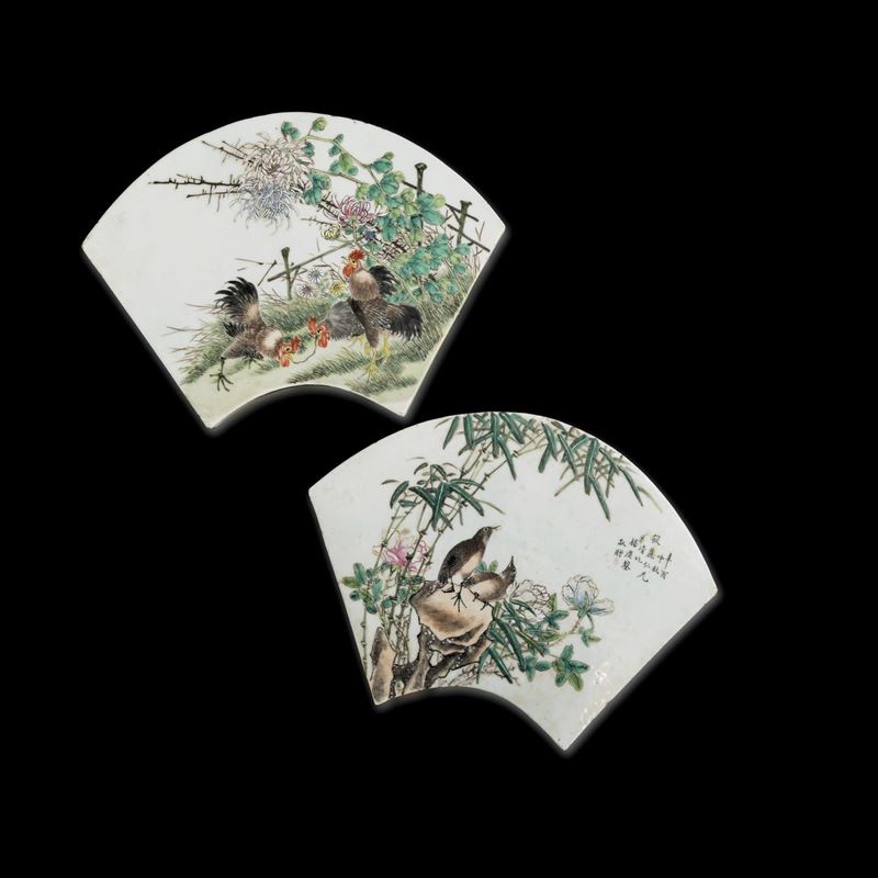 Two porcelain plaques, China, Republic  - Auction Fine Chinese Works of Art - Cambi Casa d'Aste