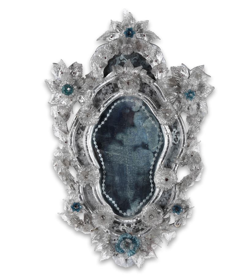 Specchiera in vetro di Murano. XX secolo  - Auction Antique September - Cambi Casa d'Aste