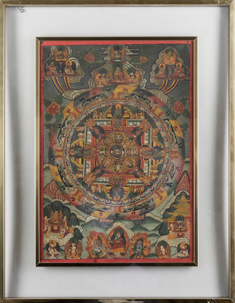 Tibet, cinque Thangka, XIX secolo