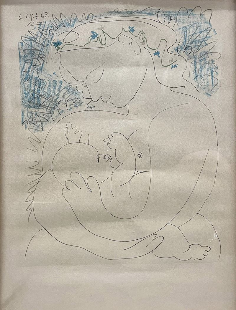 Pablo Picasso : Maternità  - litografia - Asta Opere del XIX e XX secolo - Cambi Casa d'Aste