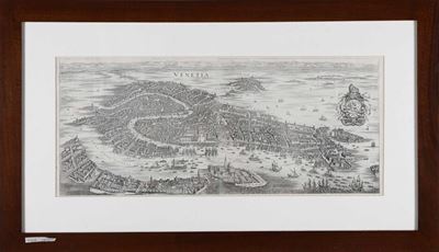 Merian, Matthäus (1593-1650). Venetia. Pianta Prospettica della Città Incisa da Matthaeus Merian ...