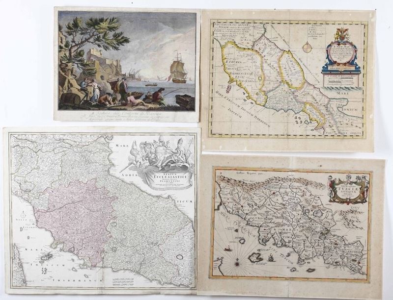 Giovan Battista Homann. Status Ecclesiastici magnique Ducatus Fiorentini,Norimberga, 1720 circa.  - Auction Prints, Views and Maps - Cambi Casa d'Aste