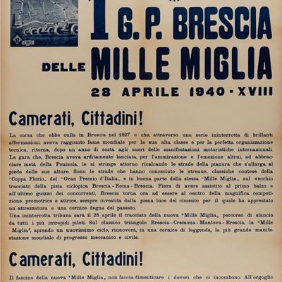 1° G.p. Brescia - Mille Miglia 1940.