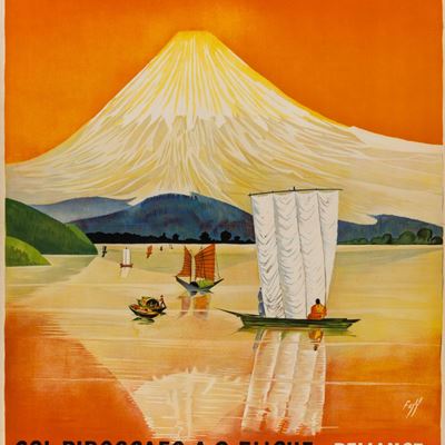 Viaggio Attorno al Mondo 1936 ( Monte Fuji - Giappone) - Hamburg Amerika Linie Hapag.