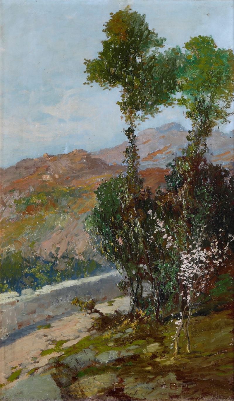 Cesare Bentivoglio : Primavera in montagna  - olio su tela - Auction 19th Century Paintings - Cambi Casa d'Aste