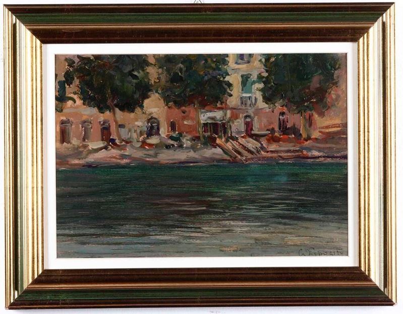Cesare Esposito : Santa Margherita  - olio su cartoncino - Auction 19th Century Paintings - Cambi Casa d'Aste