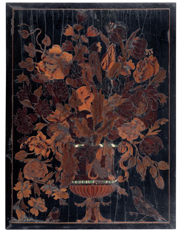 Vaso con fiori. Ebanisteria del XVIII secolo