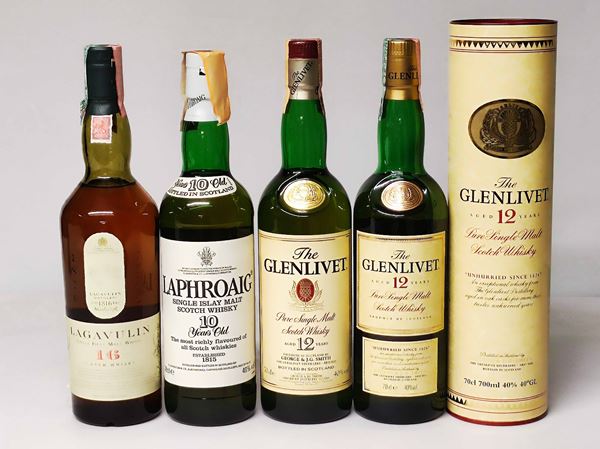 Lagavulin, Laphroaig, Glenlivet, Single Malt Whisky