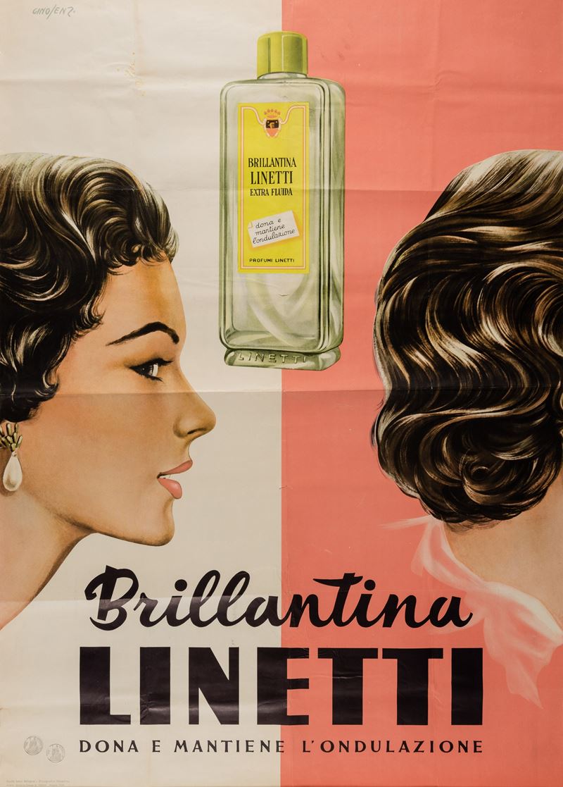 Gino Lenzi : Brillantina LINETTI.  - Auction POP Culture and Vintage Posters - Cambi Casa d'Aste