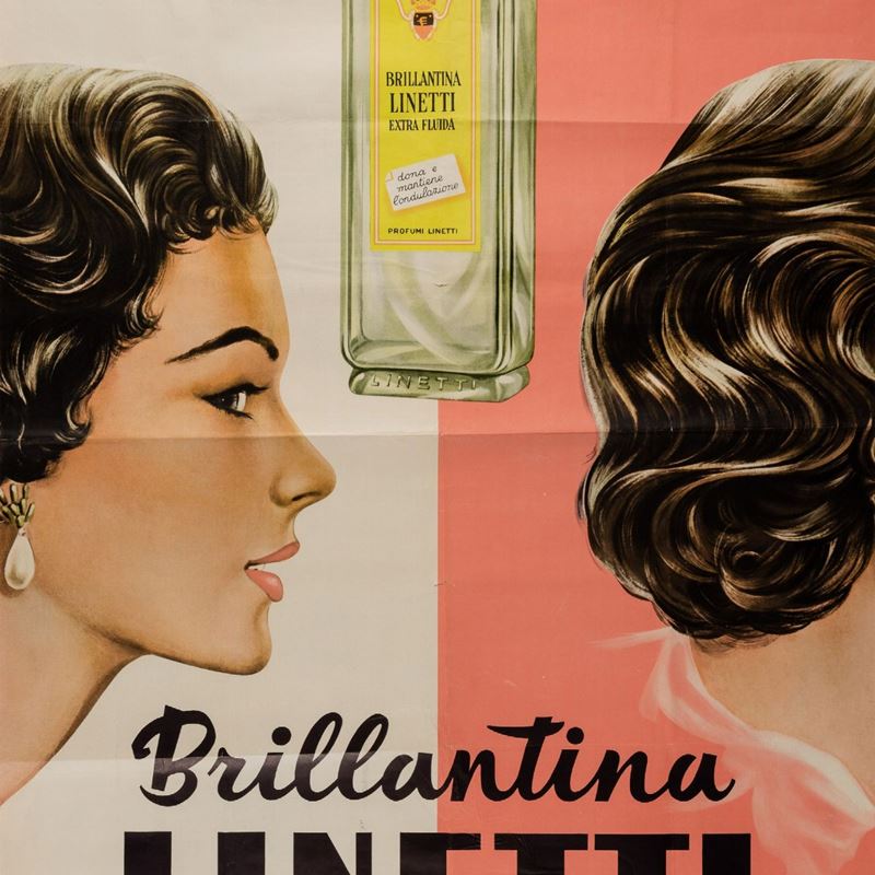Gino Lenzi : Brillantina LINETTI.  - Auction POP Culture and Vintage Posters - Cambi Casa d'Aste