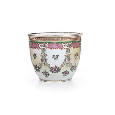 Manifattura Samson, Grande vaso in porcellana policroma e dorata, circa 1900
