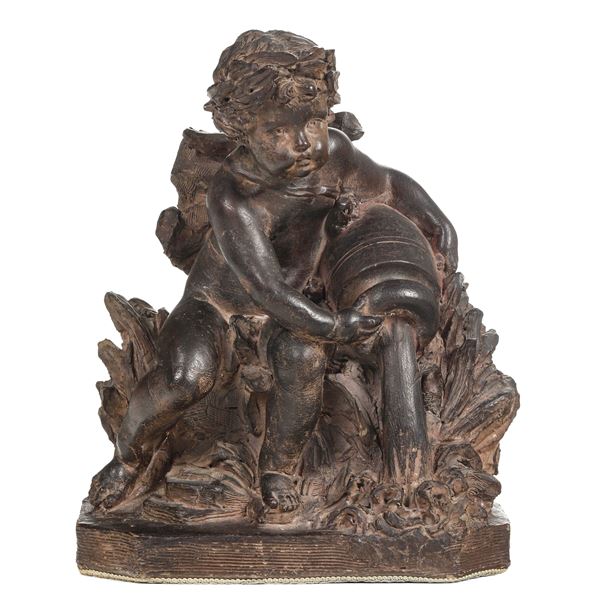 Allegoria della nascita di un fiume. Plasticatore francese del XVIII-XIX secolo