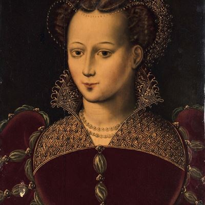 Scuola Inglese del XVII Secolo Ritratto di Gentildonna in Abito Rosso