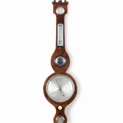 Barometro da Parete con Cassa in Legno. Inghilterra XIX-XX Secolo