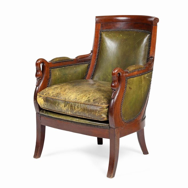 Poltrona in mogano intagliato. XIX secolo  - Auction Italian Mansions - Cambi Casa d'Aste