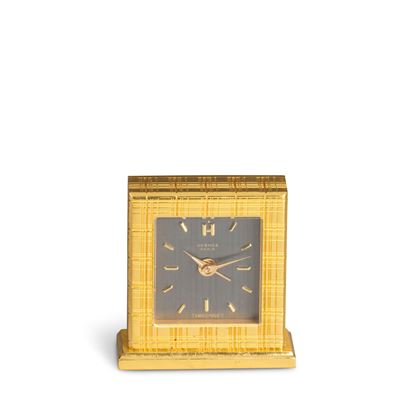 Sveglietta da Viaggio in Ottone Dorato a Carica Manuale con Astuccio Originale, 53x46 MM