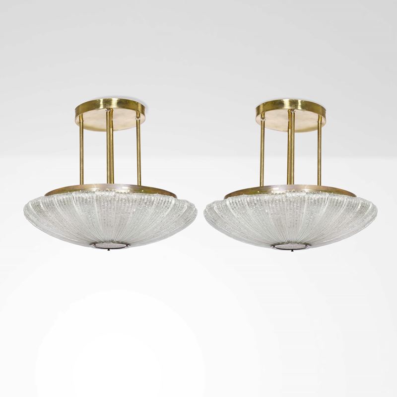 Venini : Due lampade a sospensione o plafone  - Auction Design - Cambi Casa d'Aste