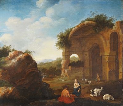 Paesaggio con Rovine e Pastori