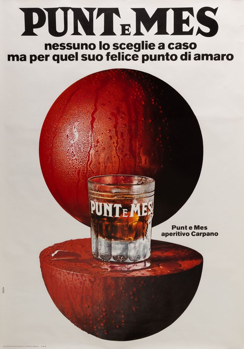 Armando Testa : Punt e Mes - Aperitivo Carpano.  - Auction POP Culture and Vintage Posters - Cambi Casa d'Aste