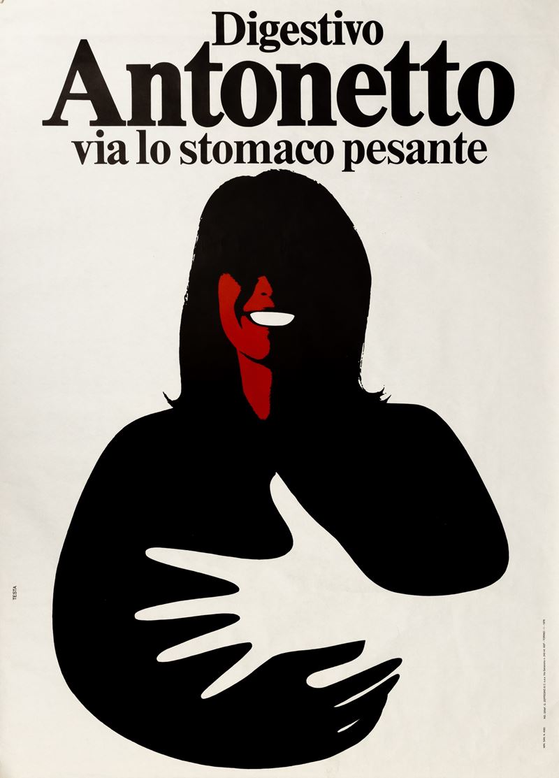 Armando Testa : Digestivo Antonetto Donna.  - Auction POP Culture and Vintage Posters - Cambi Casa d'Aste