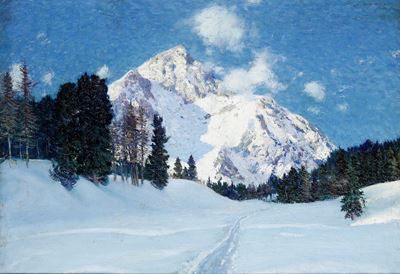 Veduta di Montagna Innevata
