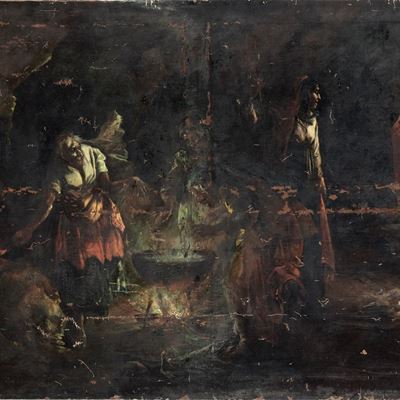 Scuola del XVIII Secolo Scena di Stregoneria