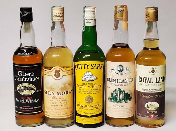 Glen Catrine, Glen Moray, Cutty Sark, Glen Flagler, Royal Land, Scoth Whisky