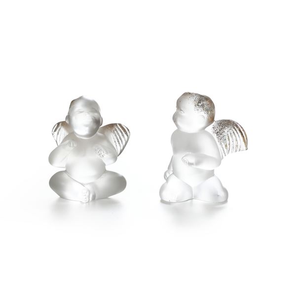 Due angeli “Elton’s Singing Angel” Francia, Manifattura Lalique, 1997 e 1998.