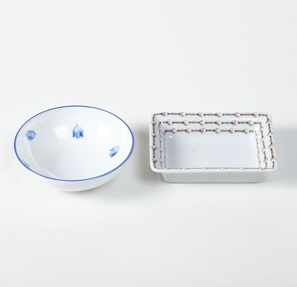 Due piccoli portaoggetti. Francia, Limoges per Lalique, fine del XX secolo.