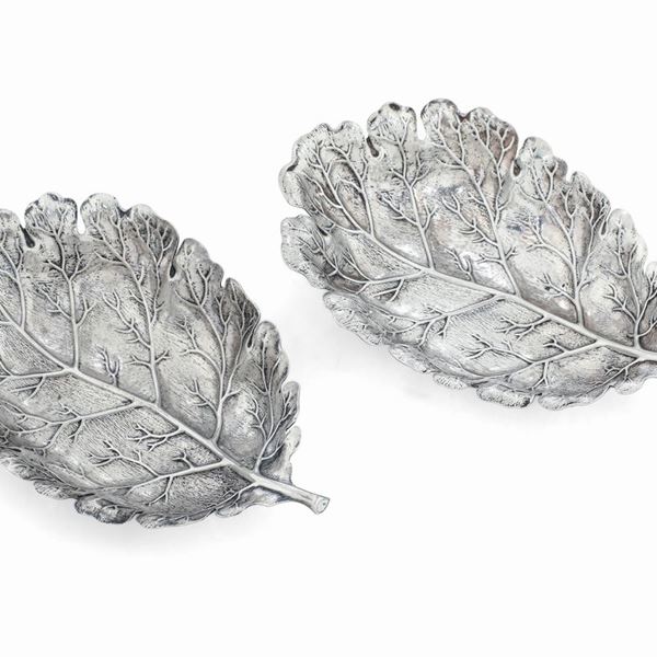 Due ciotole a foglia. Argentiere Clementi, Bologna per Maison Gianmaria Buccellati. Italia XX-XXI secolo