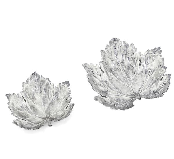 Two leaf-shaped bowls, Italy, 19/2000s