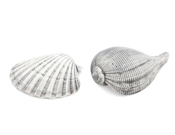 Two silver-plated shells, Italy, 19/2000s