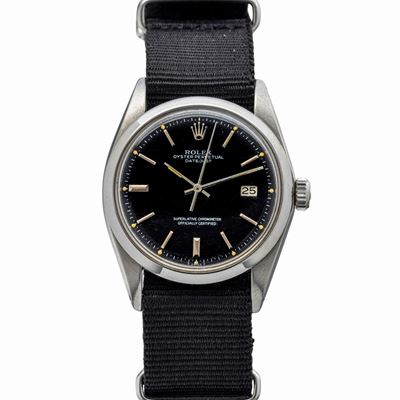 Datejust Ref 1600 in Acciaio Inossidabile, Ghiera Liscia e Quadrante Nero Opaco con Secondi al Ce...