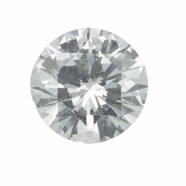 Diamante taglio brillante di ct 0.88, colore K, caratteristiche interne SI1, fluorescenza UV debole azzurra