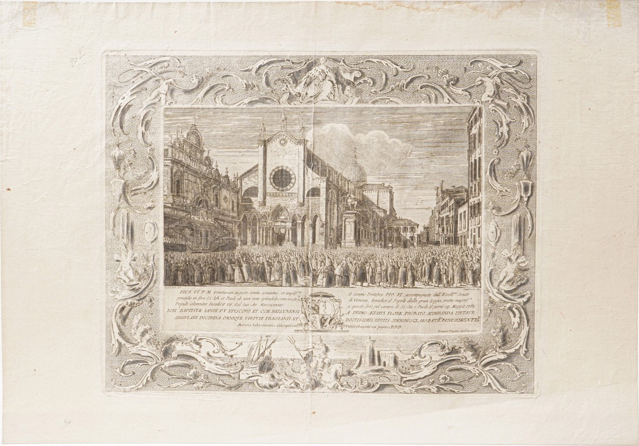 Giampiccoli Marco Sebastiano. Ingresso Dell'arsenale e Veduta di Campo Santi Giovanni e Paolo, Du...