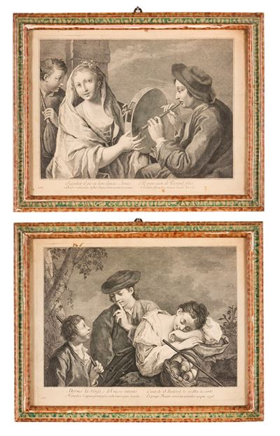 Alessandri Innocente- Domenico Maggiotto. Scena Pastorale con Ninfa Dormiente- Scena Musicale con...