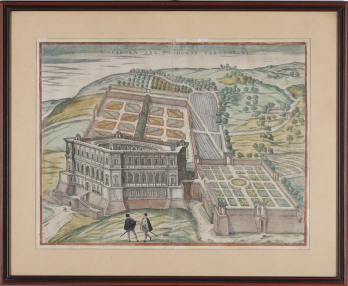 Georg Braun & Franz Hogenberg. Caprarola Arx et Horti Farnesiani.  - Asta Stampe, Vedute e Carte Geografiche - Cambi Casa d'Aste