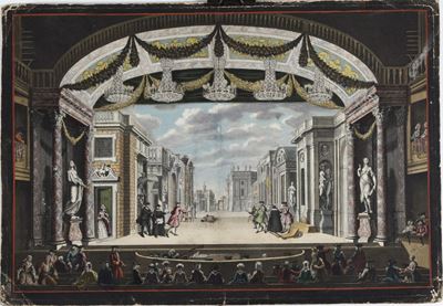 De Italiaansche Straat. Scenografia Teatrale Raffigurante Strada Italiana, Olanda Secolo XVIII.