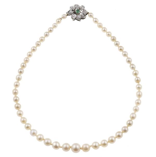 Natural saltwater pearl necklace. Gemmological Report CISGEM n. 71495
