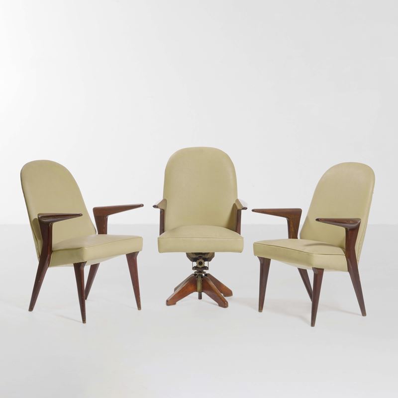Set composto da due sedie una sedia girevole  - Auction Design Lab - Cambi Casa d'Aste