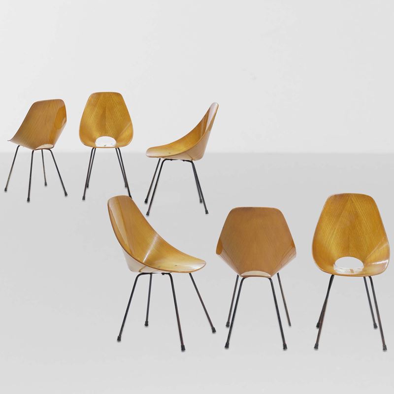 Vittorio  Nobili : Sei sedie mod. Medea  - Auction Design - Cambi Casa d'Aste