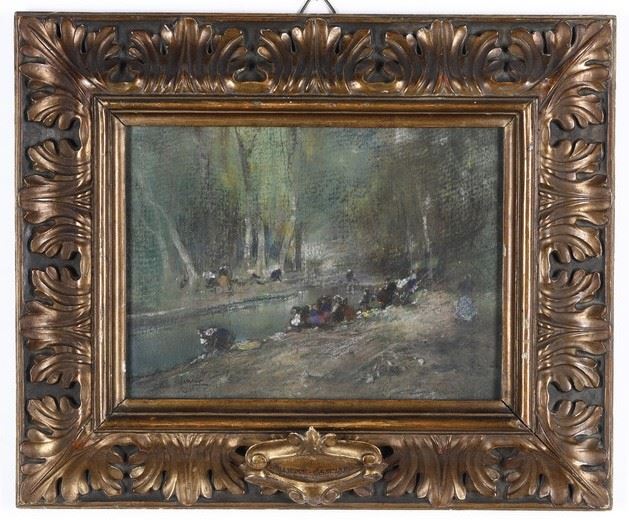 Giuseppe Casciaro : Lavandaie  - olio su tela - Auction 19th and 20th Century Paintings - Cambi Casa d'Aste