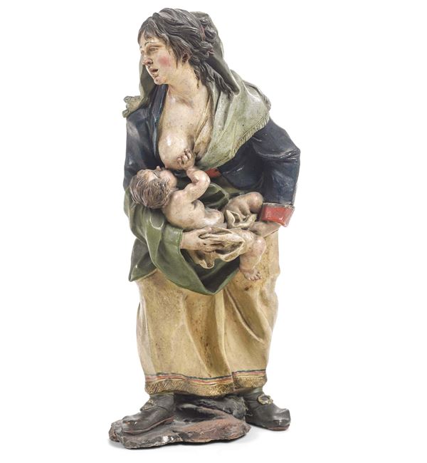 Popolana che allatta. Scultore bolognese del XVIII-XIX secolo, prossimo a Filippo Scandellari (1717-1801)