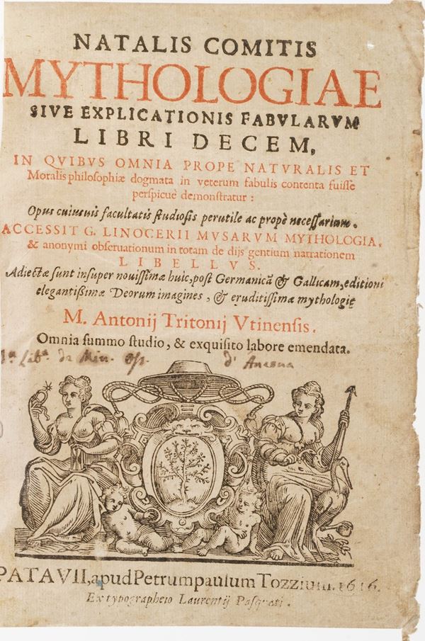 Conti Natale. Natalis Comitis Mythologiae Sive Explicationum Fabularum Libri Decem. Patavi Tozzi, 1616.