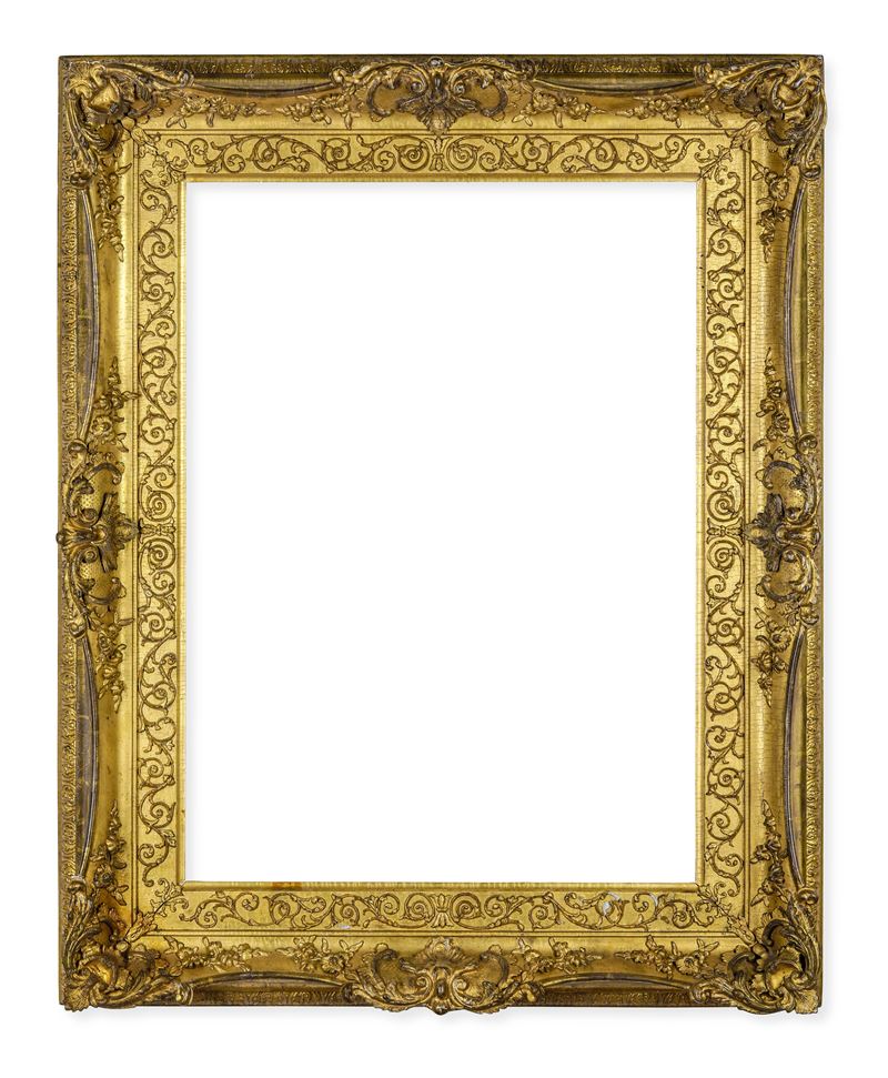 Cornice in legno e pastiglia dorata. Francia, metà XIX secolo  - Auction Antique Frames - Cambi Casa d'Aste