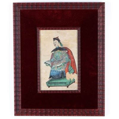 Dipinti su carta raffiguranti dignitari, Cina, Canton, Dinastia Qing, XIX secolo