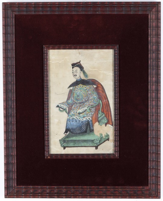 Dipinti su carta raffiguranti dignitari, Cina, Canton, Dinastia Qing, XIX secolo