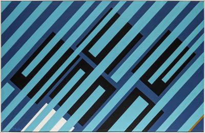 Composizione in blu n. 4, olio su tela