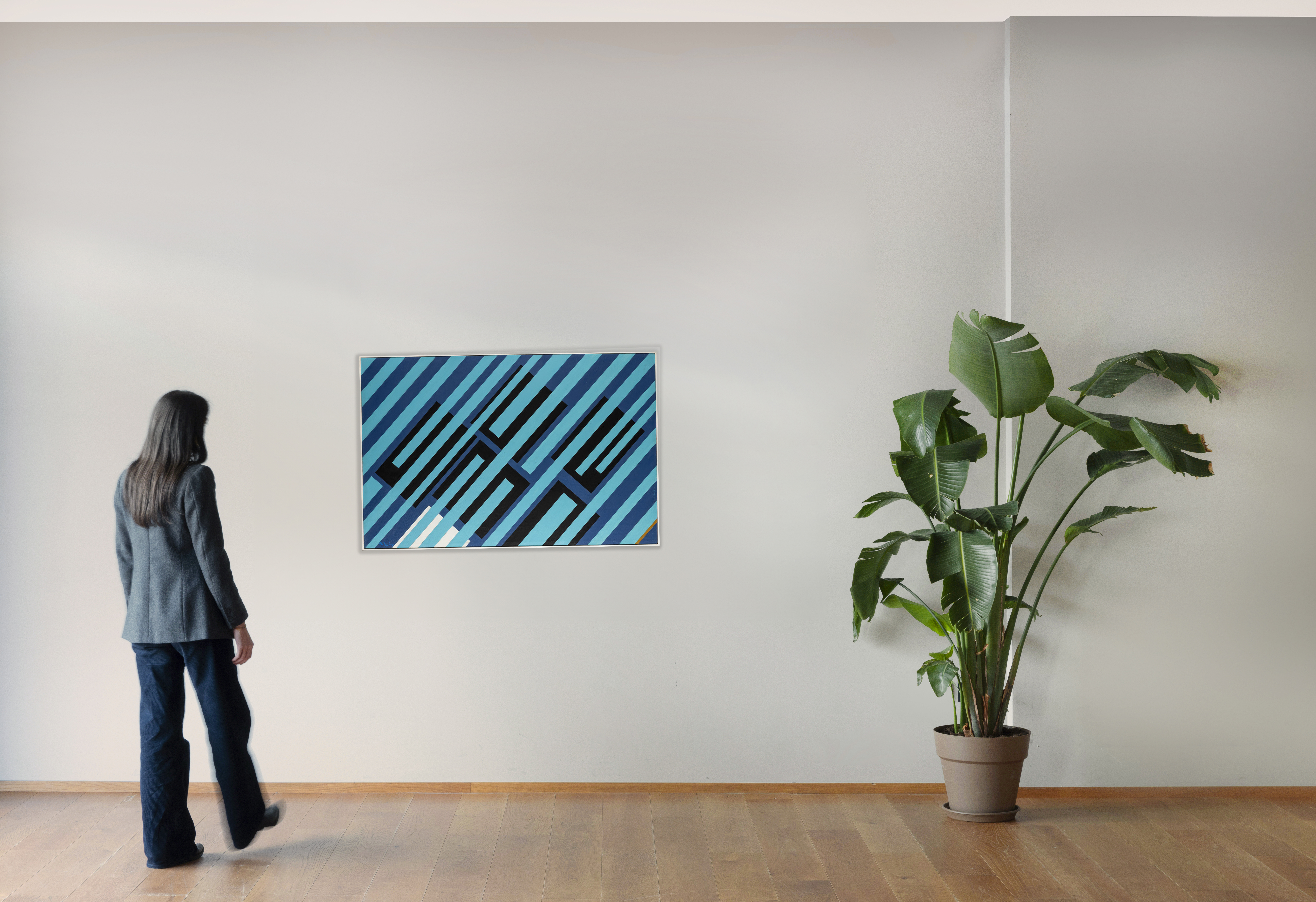 Mauro Reggiani - Composizione in blu n. 4, olio su tela