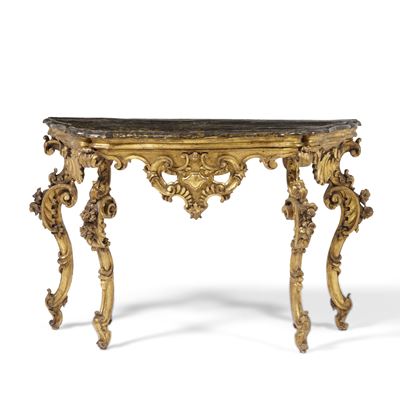 Consolle in Legno Intagliato e Dorato, XVIII-XIX Secolo